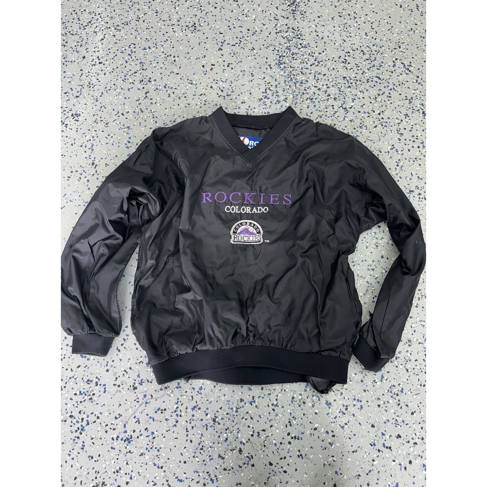 Vintage Colorado Rockies Pro Player Jacket‎ Nylon Wind Breaker Large Rare